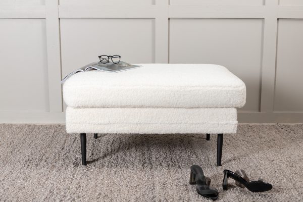Pouf blanc teddy Bosco