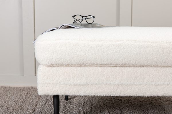 Pouf blanc teddy Bosco