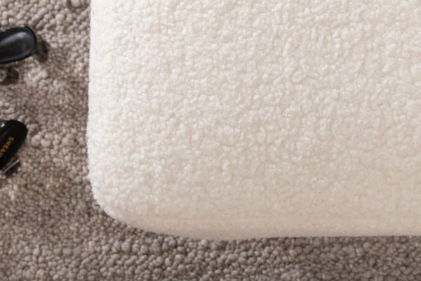 Pouf blanc teddy Bosco