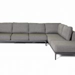 Salon de jardin Belfort canapé d'angle anthracite en aluminium et tissu outdoor pour terrasse extérieure