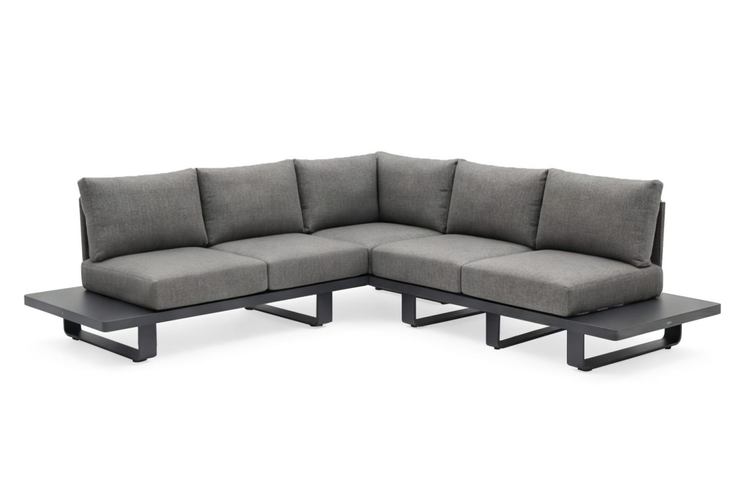 Salon de jardin Porto anthracite en aluminium et oléfine pour terrasse extérieure
