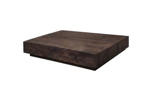 Table basse Yoko en MDF finition moka, table basse carrée basse pour salon contemporain