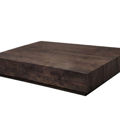 Table basse Yoko en MDF finition moka, table basse carrée basse pour salon contemporain