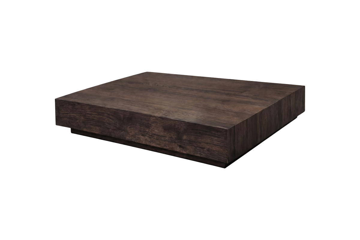 Table basse Yoko en MDF finition moka, table basse carrée basse pour salon contemporain