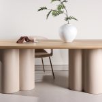 Table de repas blanchie Olga 210x100