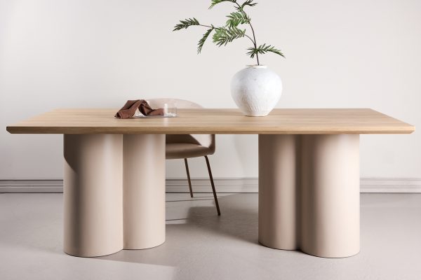 Table de repas blanchie Olga 210x100