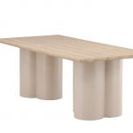 Table de repas blanchie Olga 210x100
