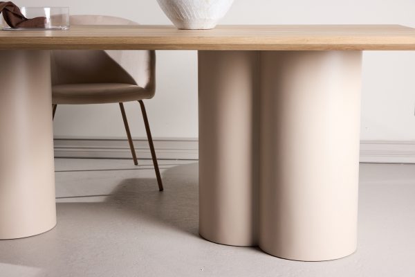 Table de repas blanchie Olga 210x100