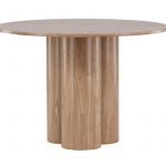 Table repas moka ronde Olga, table design 4 places avec pied central.