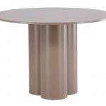 table de repas taupe olga esprit rotin home (5) Table repas taupe ronde Olga, table design 4 places avec piètement central sculptural