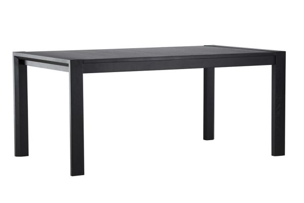 Table de salle à manger extensible Velia noire en chêne de 170 à 250 cm