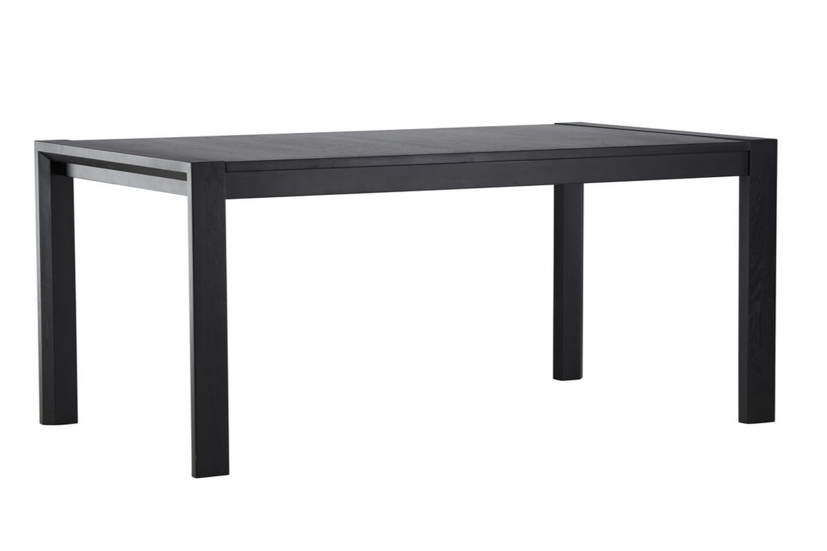 Table de salle à manger extensible Velia noire en chêne de 170 à 250 cm
