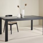 Table de salle à manger extensible Velia – Noir