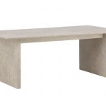 Table de salle à manger Vania 200 cm beige effet marbre avec pieds cannelés