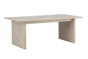 Table de salle à manger Vania 200 cm beige effet marbre avec pieds cannelés