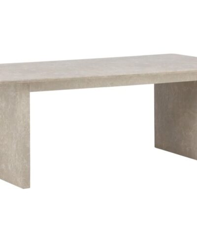 Table de salle à manger Vania 200 cm beige effet marbre avec pieds cannelés