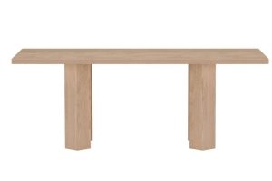 Table de salle à manger Lille 200 cm aspect bois naturel avec plateau texturé, design contemporain pour intérieur