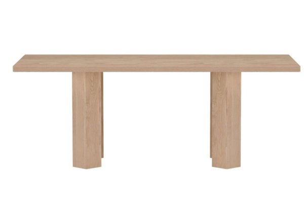 Table de salle à manger Lille 200 cm aspect bois naturel avec plateau texturé, design contemporain pour intérieur