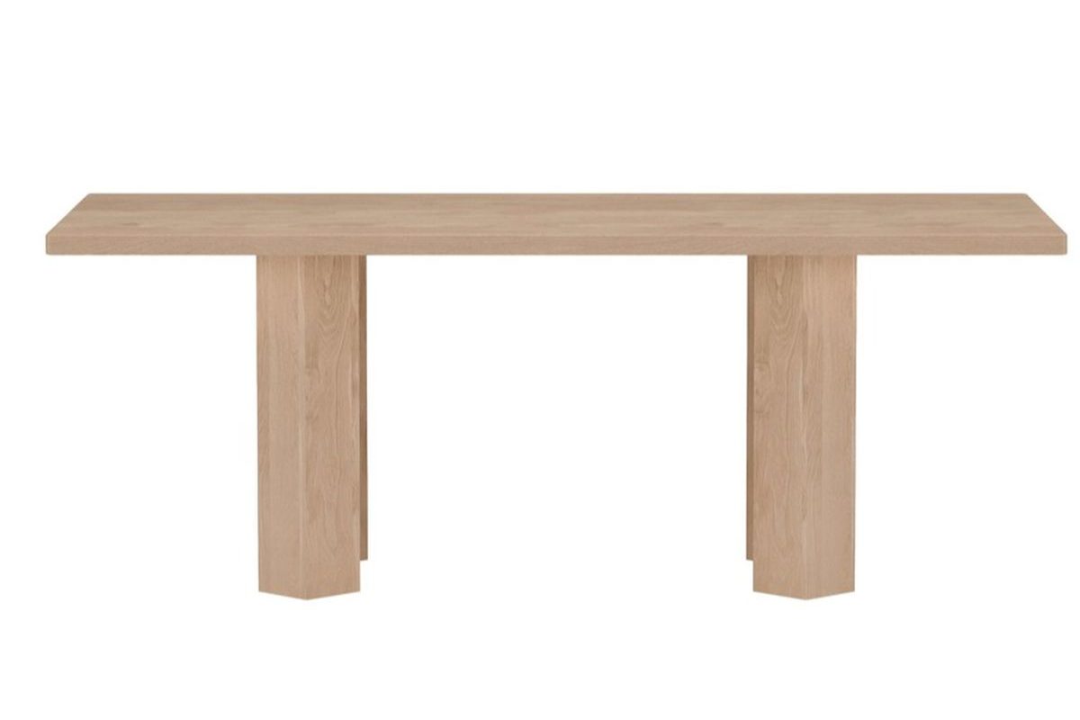 Table de salle à manger Lille 200 cm aspect bois naturel avec plateau texturé, design contemporain pour intérieur