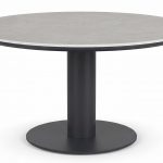 table repas extérieur porto (6) Table repas extérieur Porto anthracite avec plateau rond en pierre frittée
