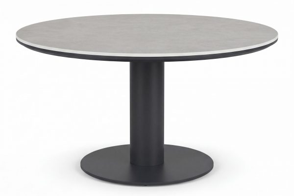 table repas extérieur porto (6) Table repas extérieur Porto anthracite avec plateau rond en pierre frittée