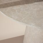 Table repas ronde Lamar – Beige marbré