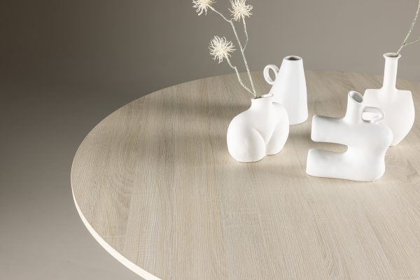 Table repas ronde Lamar – Blanc poli