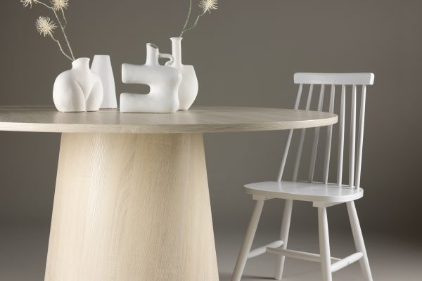 Table repas ronde Lamar – Blanc poli