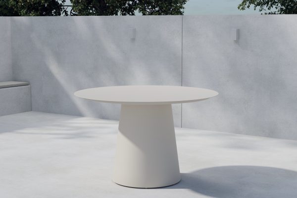 Table de jardin ronde Lamar – Blanche