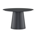 Table de jardin ronde Lamar – Noire en aluminium avec piètement central, design contemporain pour terrasse extérieure