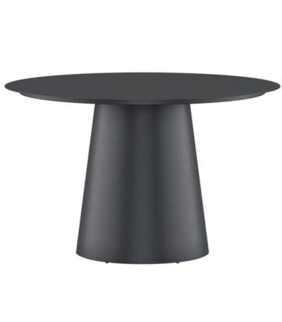 Table de jardin ronde Lamar – Noire en aluminium avec piètement central, design contemporain pour terrasse extérieure