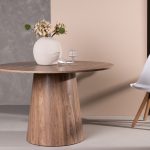 table repas lamar marron (2) Table repas ronde Lamar – Marron