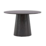 table repas lamar noire (1) Table repas ronde Lamar – Noire avec piètement central, design contemporain pour salle à manger