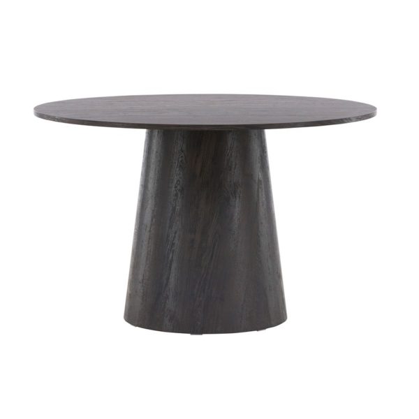 table repas lamar noire (1) Table repas ronde Lamar – Noire avec piètement central, design contemporain pour salle à manger