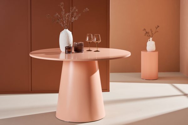 Table repas ronde Lamar – Pêche laquée