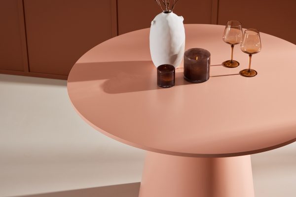 Table repas ronde Lamar – Pêche laquée