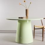 Table repas ronde Lamar – Verte laquée